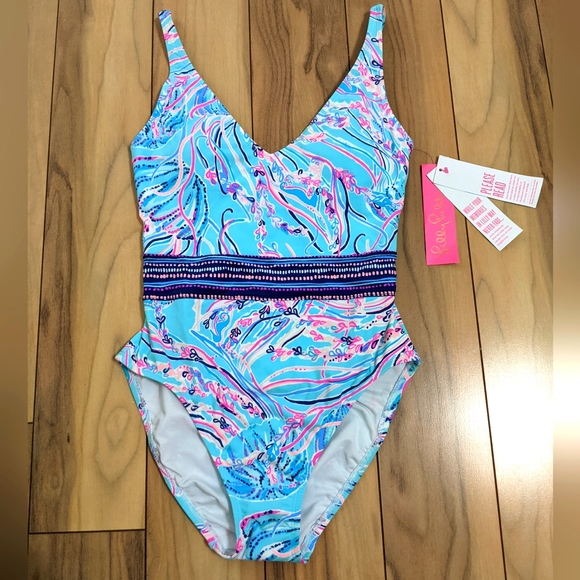 Lilly Pulitzer Other - NWT! Lilly Pulitzer Riya OnePiece Swimsuit Bayside Blue Under The Moon Sz 0 $148